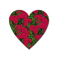 Seamless-pattern-with-colorful-bush-roses Heart Magnet by BangZart