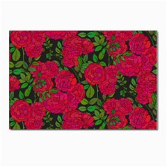 Seamless-pattern-with-colorful-bush-roses Postcard 4 x 6  (pkg Of 10) by BangZart