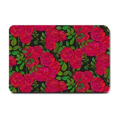 Seamless-pattern-with-colorful-bush-roses Small Doormat by BangZart