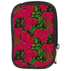 Seamless-pattern-with-colorful-bush-roses Compact Camera Leather Case by BangZart