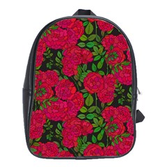 Seamless-pattern-with-colorful-bush-roses School Bag (large) by BangZart