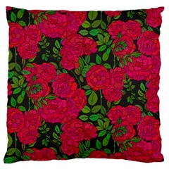 Seamless-pattern-with-colorful-bush-roses Large Cushion Case (two Sides) by BangZart