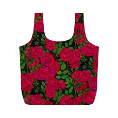 Seamless-pattern-with-colorful-bush-roses Full Print Recycle Bag (m) by BangZart