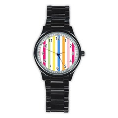 Stripes-g9dd87c8aa 1280 Stainless Steel Round Watch by Smaples