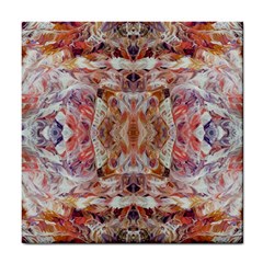 Pastels Kaleidoscope Tile Coaster by kaleidomarblingart