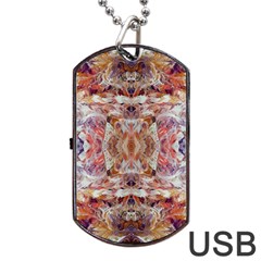 Pastels Kaleidoscope Dog Tag Usb Flash (two Sides) by kaleidomarblingart