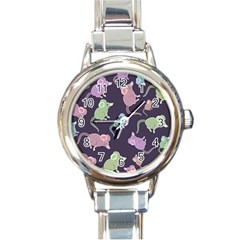 Animals Mouse Cartoon Round Italian Charm Watch by artworkshop