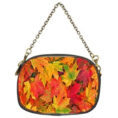 Autumn Background Maple Leaves Chain Purse (one Side) by artworkshop