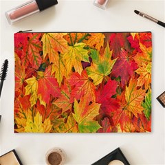 Autumn Background Maple Leaves Cosmetic Bag (xl) by artworkshop