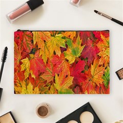 Autumn Background Maple Leaves Cosmetic Bag (large) by artworkshop