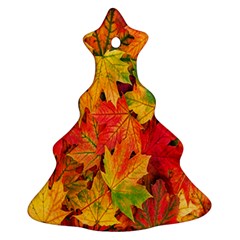 Autumn Background Maple Leaves Ornament (christmas Tree)  by artworkshop