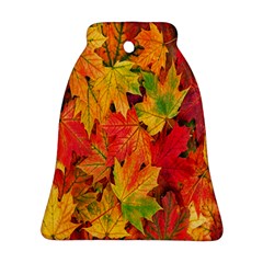 Autumn Background Maple Leaves Ornament (bell) by artworkshop