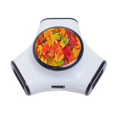 Autumn Background Maple Leaves 3-port Usb Hub by artworkshop