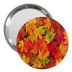 Autumn Background Maple Leaves 3  Handbag Mirrors by artworkshop