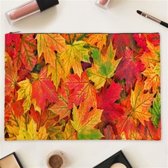 Autumn Background Maple Leaves Cosmetic Bag (xxl) by artworkshop