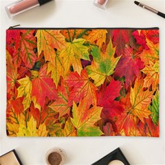 Autumn Background Maple Leaves Cosmetic Bag (xxxl) by artworkshop