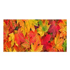 Autumn Background Maple Leaves Satin Shawl 45  X 80  by artworkshop