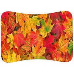 Autumn Background Maple Leaves Velour Seat Head Rest Cushion by artworkshop