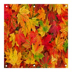 Autumn Background Maple Leaves Banner And Sign 3  X 3  by artworkshop