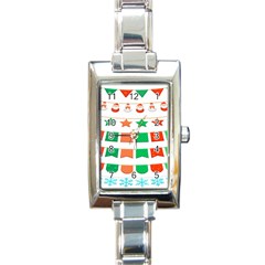 Christmas Bunting Banners Rectangle Italian Charm Watch by artworkshop