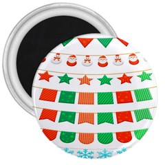 Christmas Bunting Banners 3  Magnets by artworkshop