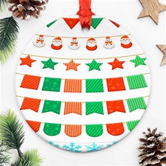 Christmas Bunting Banners Ornament (round) by artworkshop