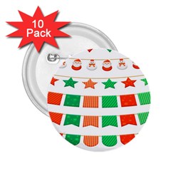 Christmas Bunting Banners 2 25  Buttons (10 Pack)  by artworkshop