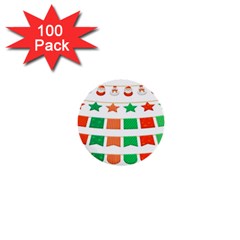 Christmas Bunting Banners 1  Mini Buttons (100 Pack)  by artworkshop