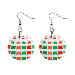 Christmas Bunting Banners Mini Button Earrings by artworkshop