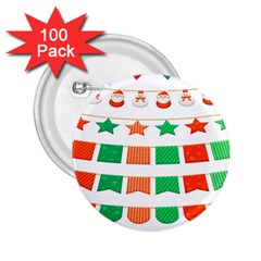 Christmas Bunting Banners 2 25  Buttons (100 Pack)  by artworkshop