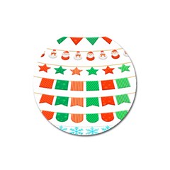 Christmas Bunting Banners Magnet 3  (round) by artworkshop