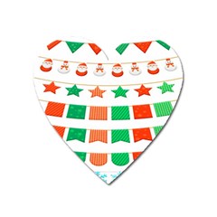 Christmas Bunting Banners Heart Magnet by artworkshop