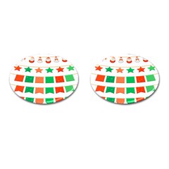 Christmas Bunting Banners Cufflinks (oval) by artworkshop