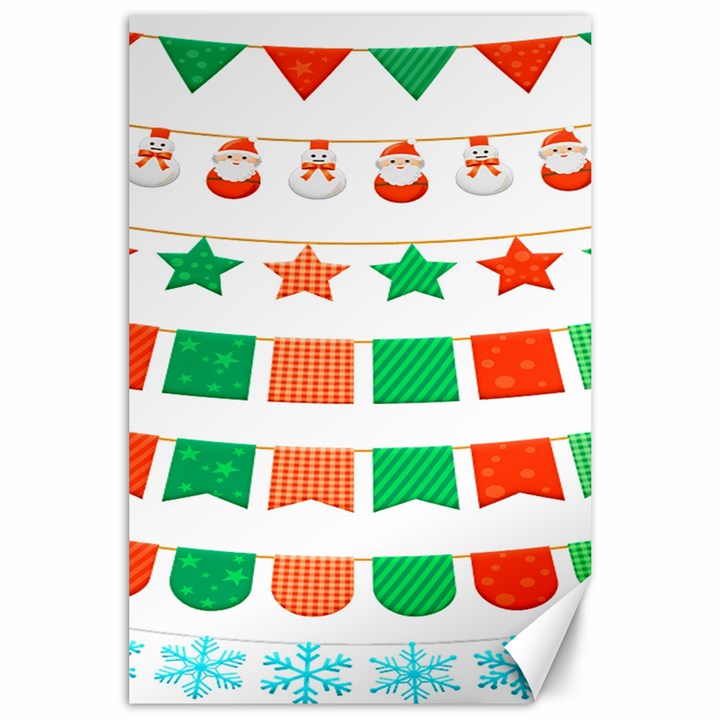 Christmas Bunting Banners Canvas 24  x 36 