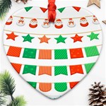 Christmas Bunting Banners Heart Ornament (Two Sides) Front