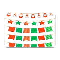 Christmas Bunting Banners Small Doormat by artworkshop