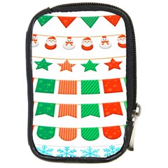 Christmas Bunting Banners Compact Camera Leather Case by artworkshop