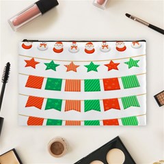 Christmas Bunting Banners Cosmetic Bag (large) by artworkshop