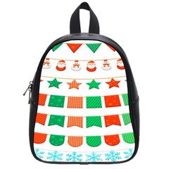 Christmas Bunting Banners School Bag (small) by artworkshop