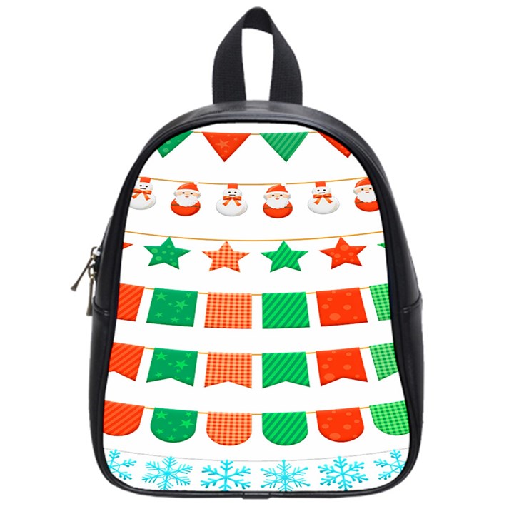 Christmas Bunting Banners School Bag (Small)