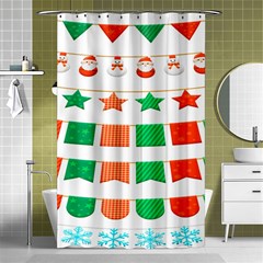 Christmas Bunting Banners Shower Curtain 48  X 72  (small)  by artworkshop