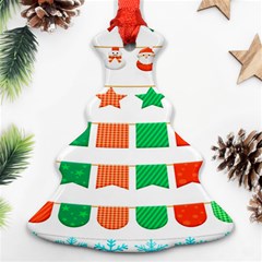 Christmas Bunting Banners Christmas Tree Ornament (two Sides) by artworkshop