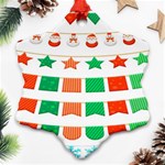 Christmas Bunting Banners Snowflake Ornament (Two Sides) Back