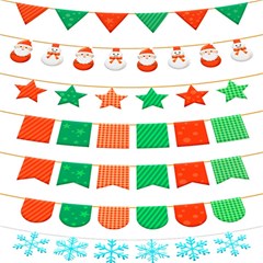 Christmas Bunting Banners Play Mat (square) by artworkshop