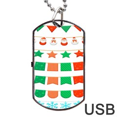 Christmas Bunting Banners Dog Tag Usb Flash (two Sides) by artworkshop