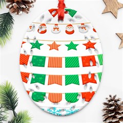 Christmas Bunting Banners Ornament (oval Filigree) by artworkshop