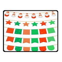 Christmas Bunting Banners Double Sided Fleece Blanket (small)  by artworkshop