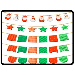 Christmas Bunting Banners Double Sided Fleece Blanket (large)  by artworkshop