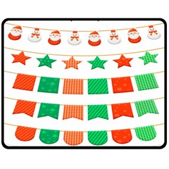 Christmas Bunting Banners Double Sided Fleece Blanket (medium)  by artworkshop