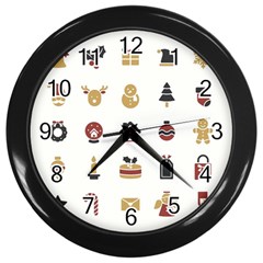 Christmas Symbols Wall Clock (black) by artworkshop